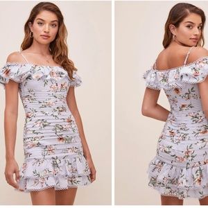 ASTR The Label UNA FLORAL OFF SHOULDER DRESS